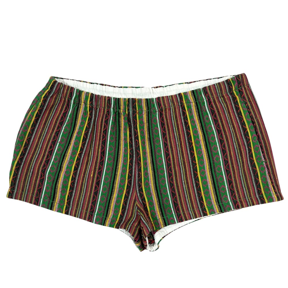 Kimchi Blue Cleo Beach Micro Short XL Tapestry Stripe Multicolor Boho Festival
